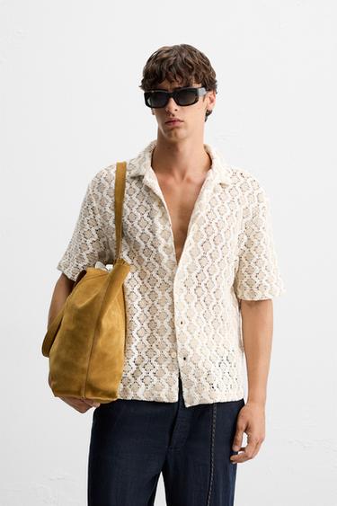 CROCHET TEXTURED SHIRT - Multicoloured by Zara