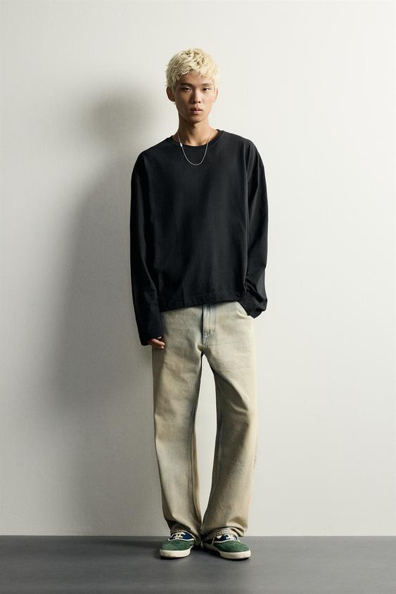 PLAYERA MANGA LARGA OVERSIZE - Negro de Zara - Imagen 0