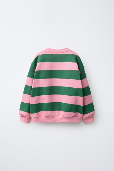 STRIPED EMBROIDERED STAR SWEATSHIRT — Khaki 2
