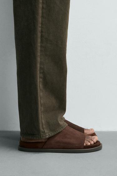 Zara LEATHER SANDALS - Brick - Image 0