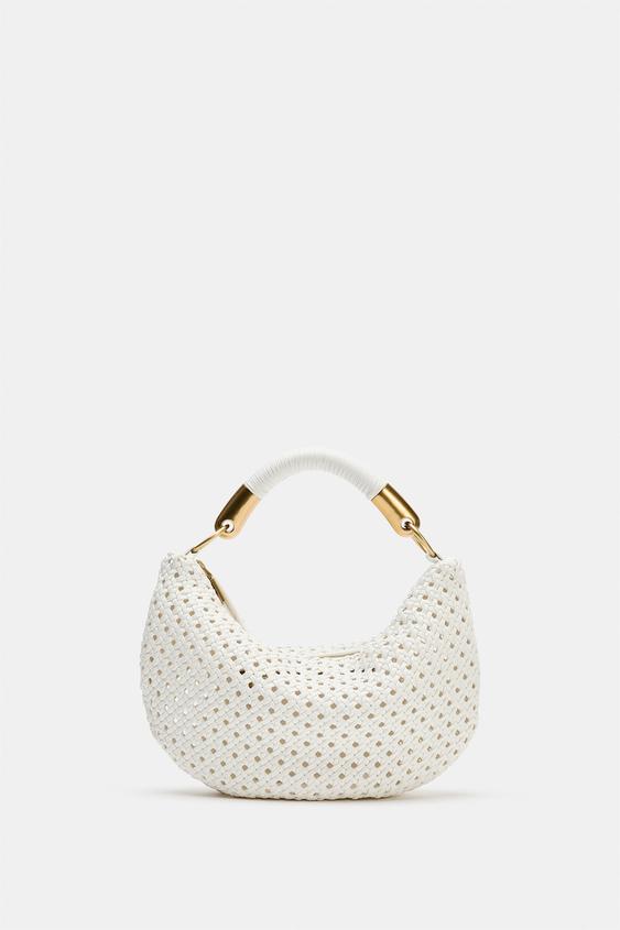 BOLSA DE OMBRO TRANÇADA - branco da Zara - Imagem 0