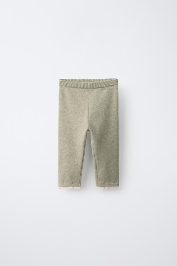 LEGGING PUNTO PUNTILLA - Verde medio de Zara - Imagen 0