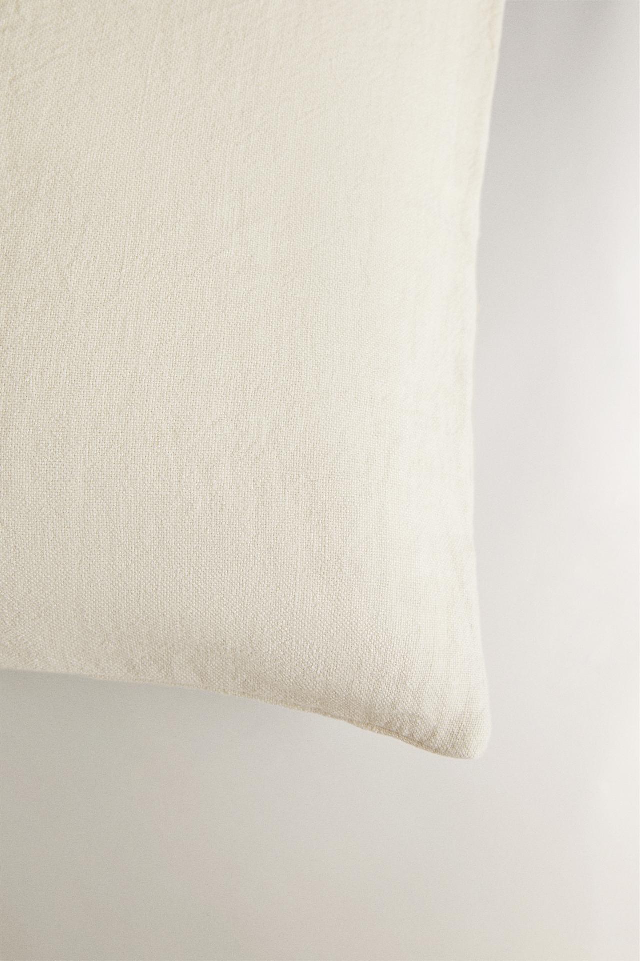 FADED LINEN THROW PILLOW COVER (400 GSM) — Sand