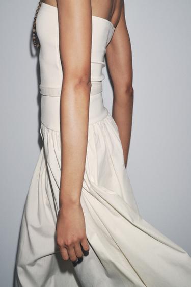 CONTRAST BELT DRESS - Ecru by Zara - Image 2