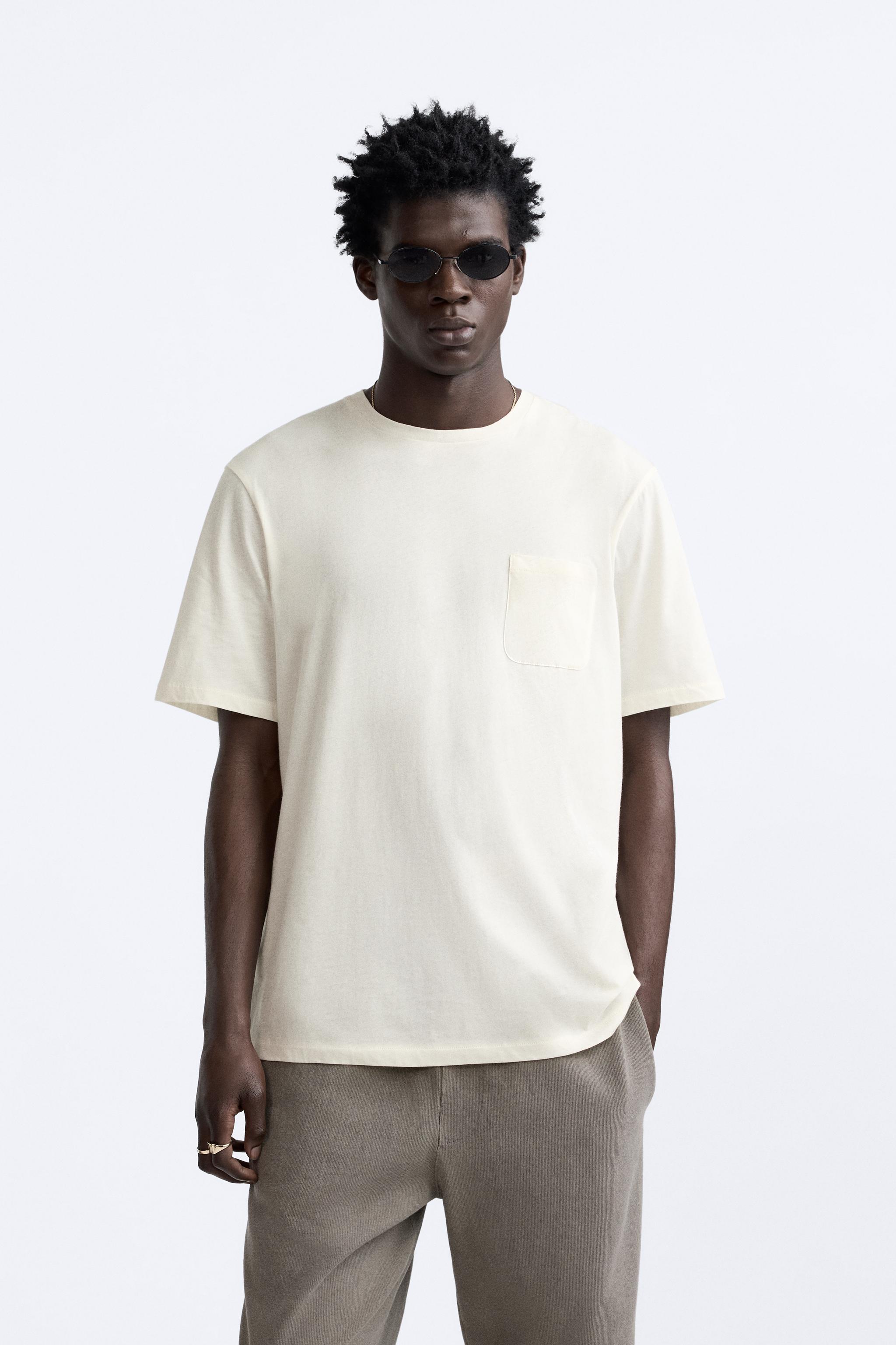 LIGHTWEIGHT COTTON T-SHIRT - Ecru | ZARA United Kingdom