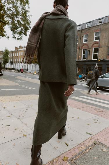 SOFT-TOUCH KNIT POLO JUMPER - Green marl by Zara - Image 4