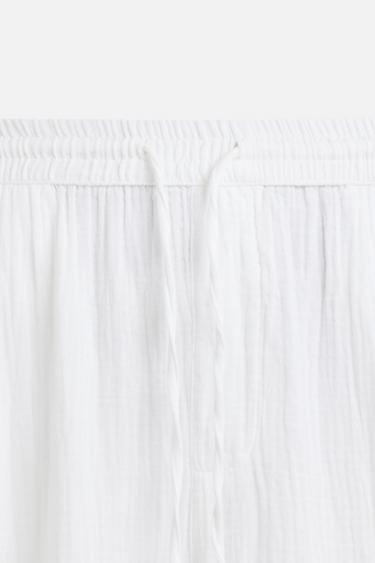 PANTALON EFFET FROISSÉ - Blanc de Zara - Image 8