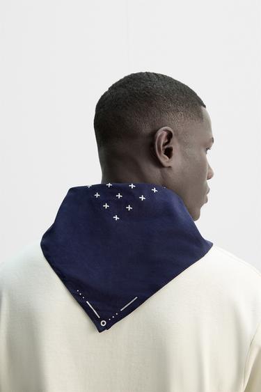 GEOMETRIC PRINT BANDANA - Navy blue by Zara - Image 1