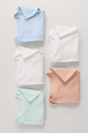 PACK CINCO BODIES GOTITAS Y RAYAS - Multicolor de Zara