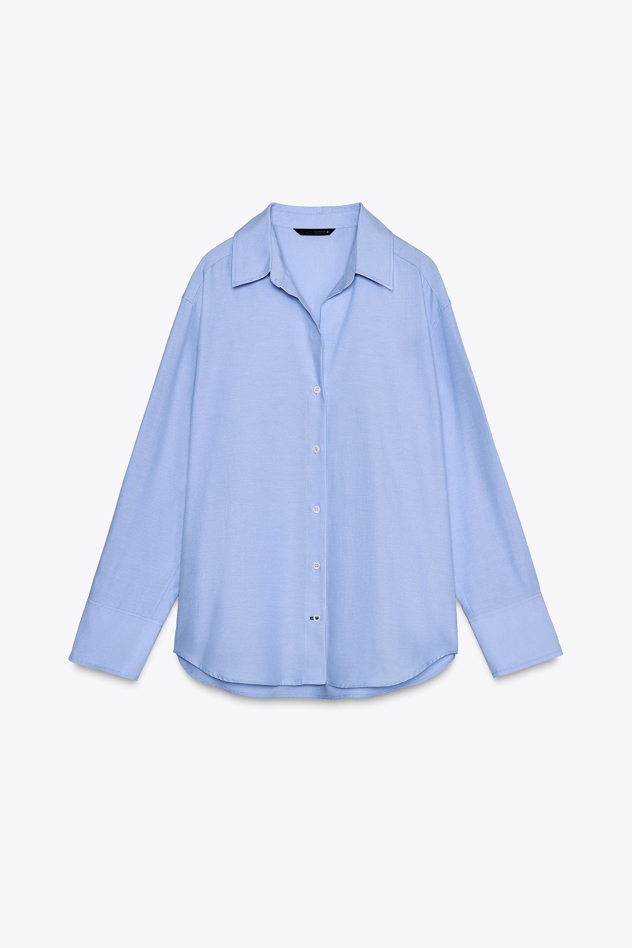 Zara - Basic Oxford Shirt - Sky Blue - Xxl - Woman Zara - Basic Oxford Shirt - Sky Blue - Xxl - Woman