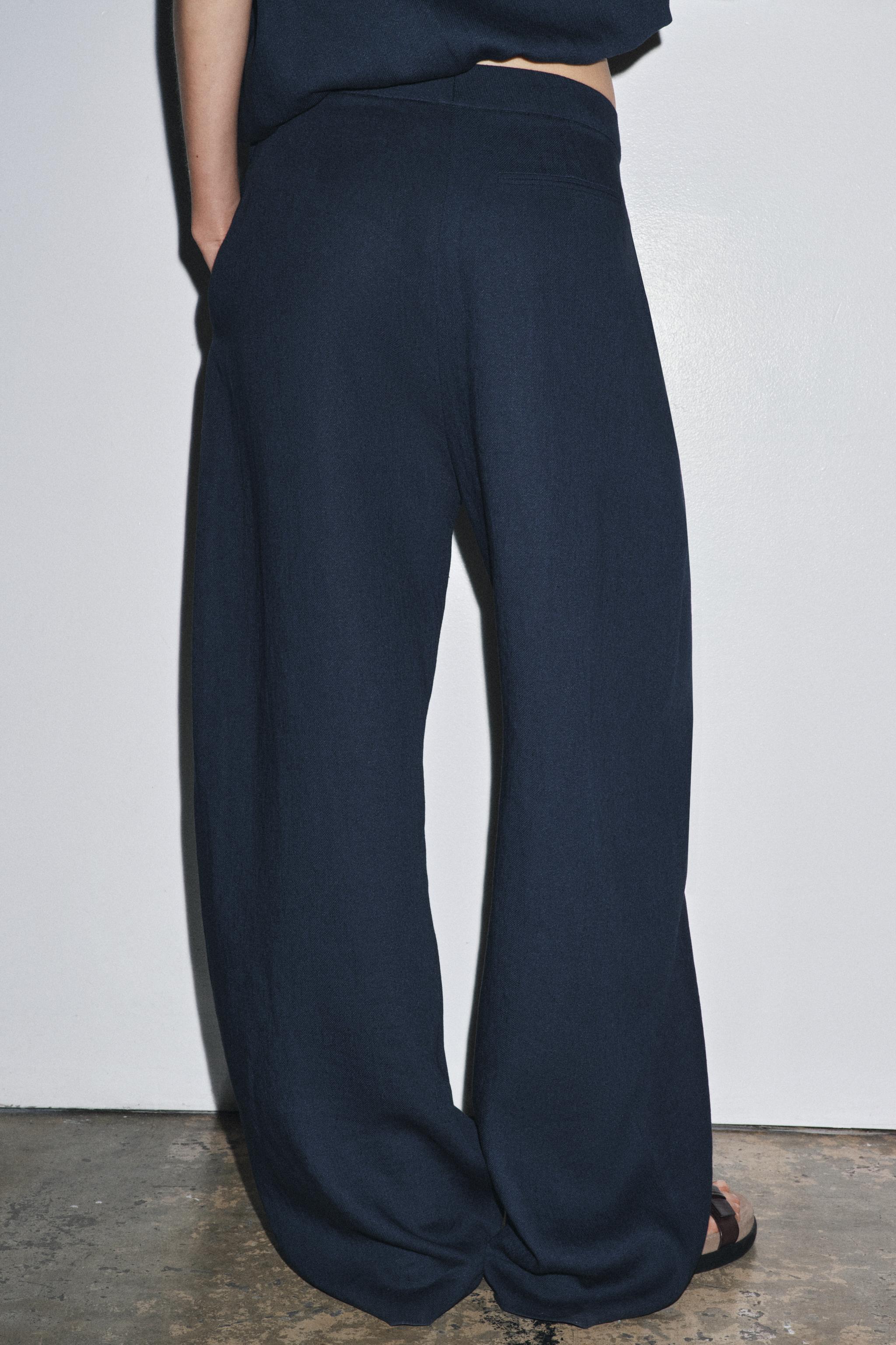 Y's BALLOON PANTS ブルー2 Cropped Balloon Trousers — Blue – La Garçonne