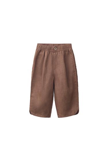 PANTALÓN 100% LINO - Marrón de Zara
