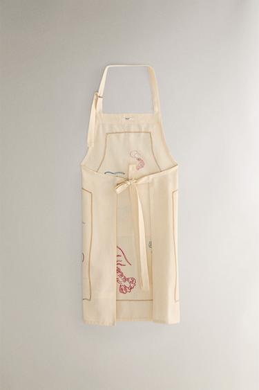 EMBROIDERED HOLIDAY APRON - Blue by Zara - Image 3