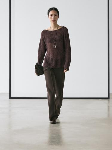 Zara Alpaca and wool blend knit sweater - Brown