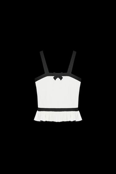 CAMISETA CANALÉ TRICOT LAZO - Blanco / Negro de Zara