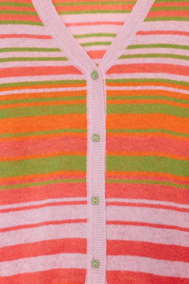 GILET EN MAILLE À RAYURES - Multicolore de Zara - Image 6