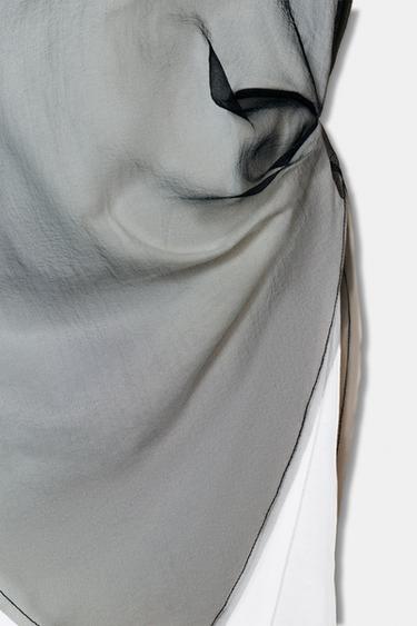 CONTRAST DOUBLE EFFECT TOP - Black / White by Zara - Image 5