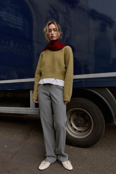 PULL EN MAILLE DOUCE - Vert clair de Zara
