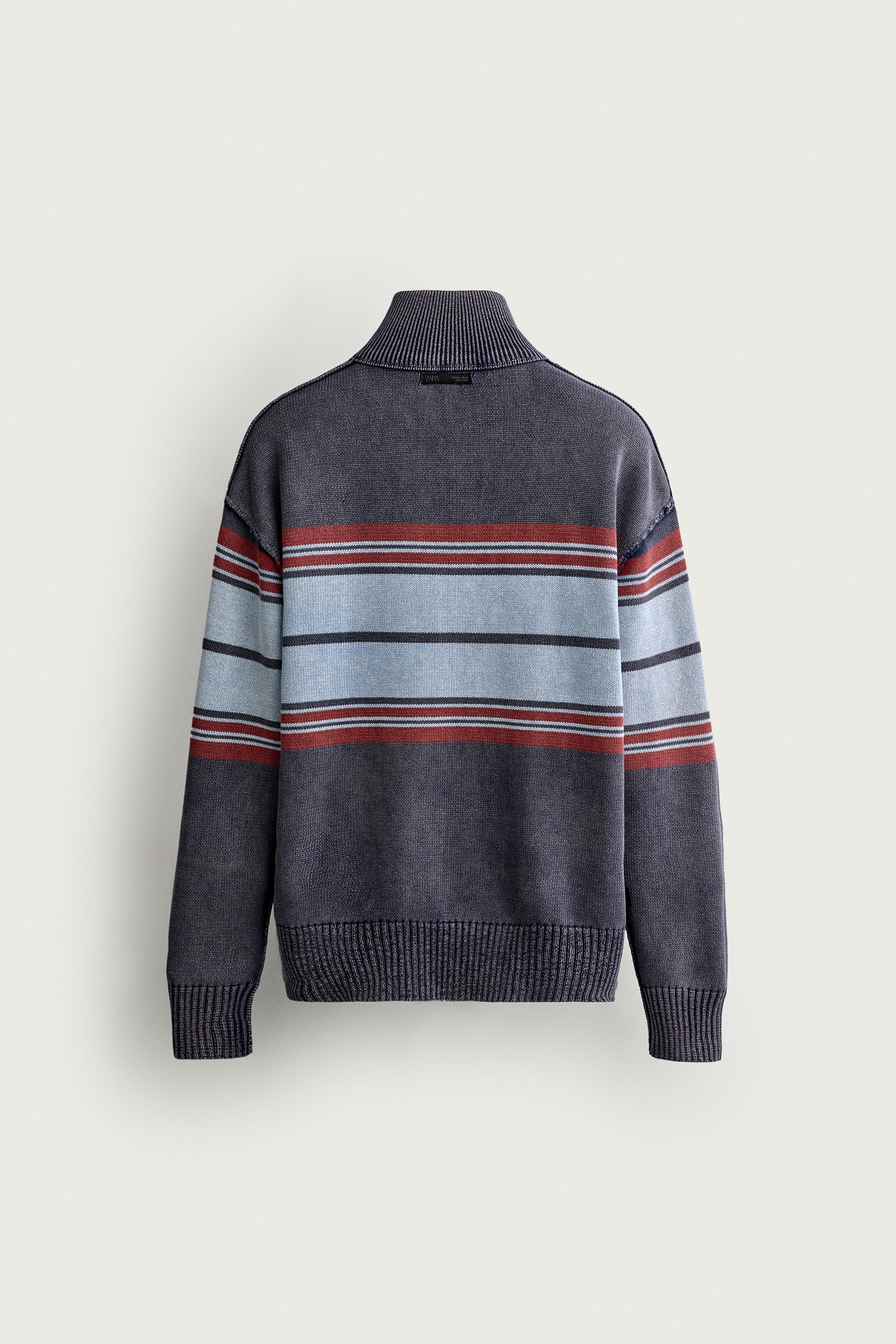 COLOUR BLOCK WASHED CARDIGAN
