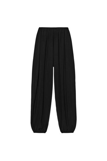 PANTALÓN BOMBACHO - Negro de Zara