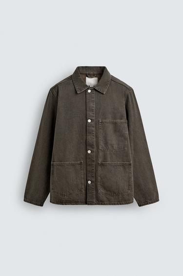 ÁO KHOÁC DENIM CÓ TÚI - Màu vàng kaki đậm từ Zara