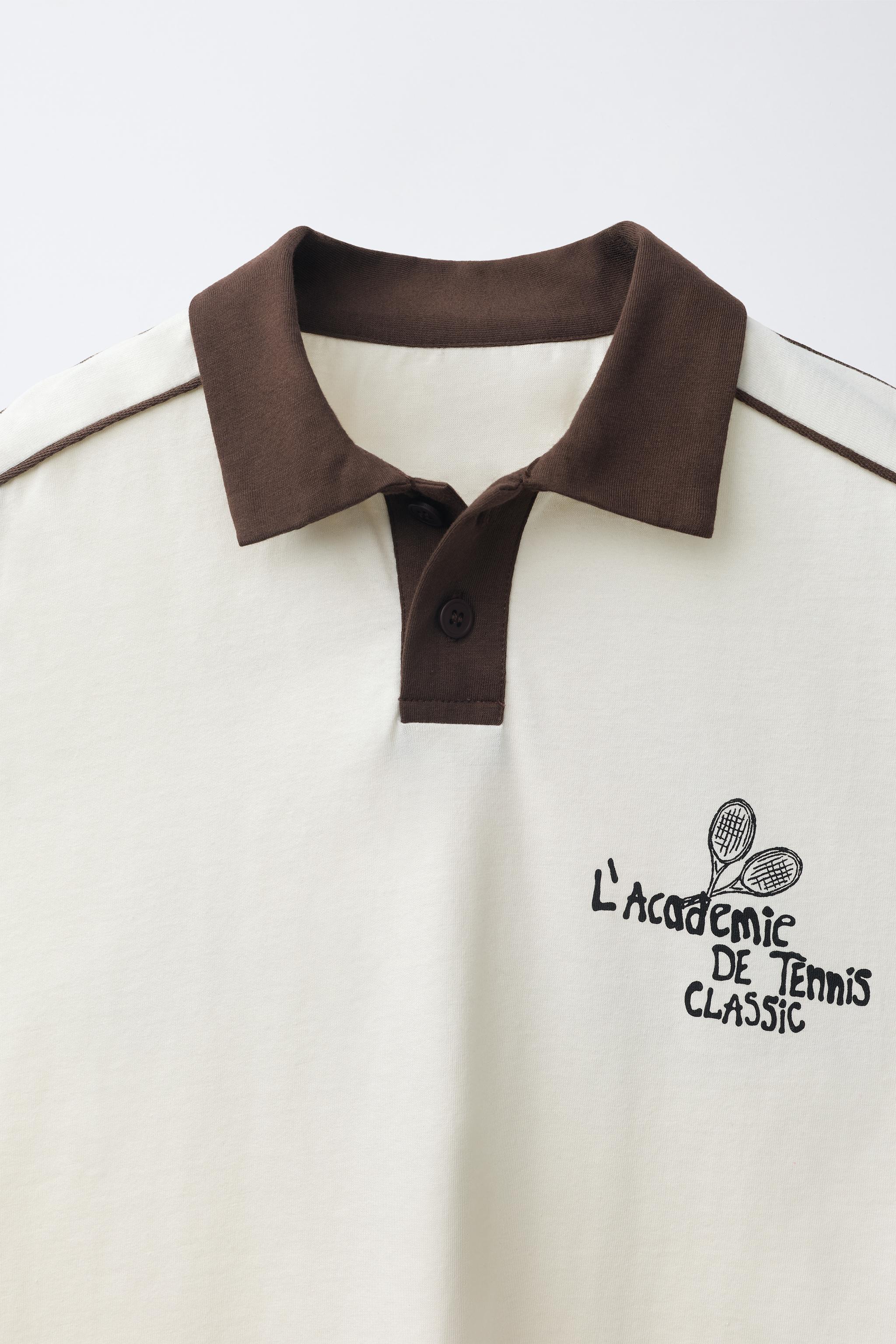 Детские рубашки Zara TENNIS PRINT POLO SHIRT — фото 4