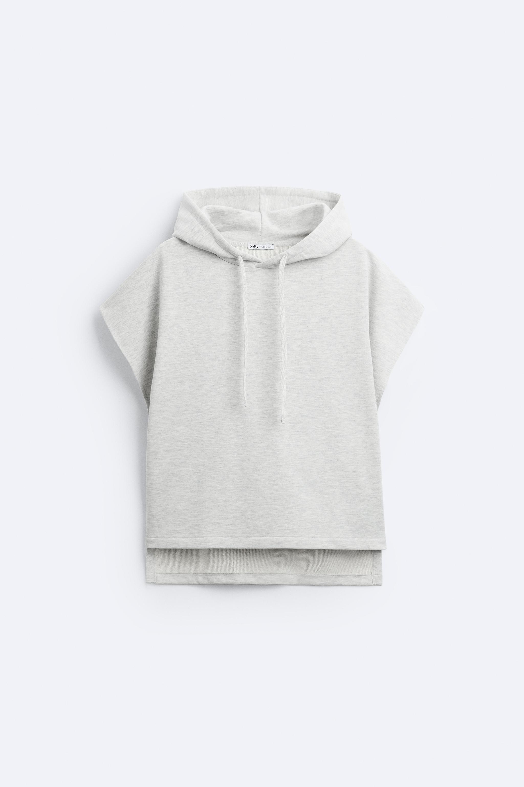 Half sleeve hoodie zara sale