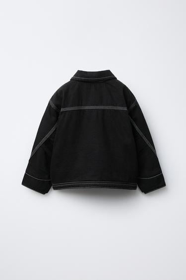 DENIM JACKET WITH FLEECE LINING - Black by Zara - Image 1
