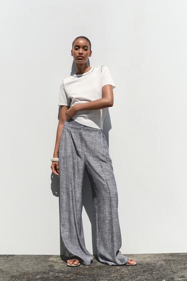 SHORT SLEEVE KNIT TOP WITH PIPING - White / Navy by Zara - Image 0