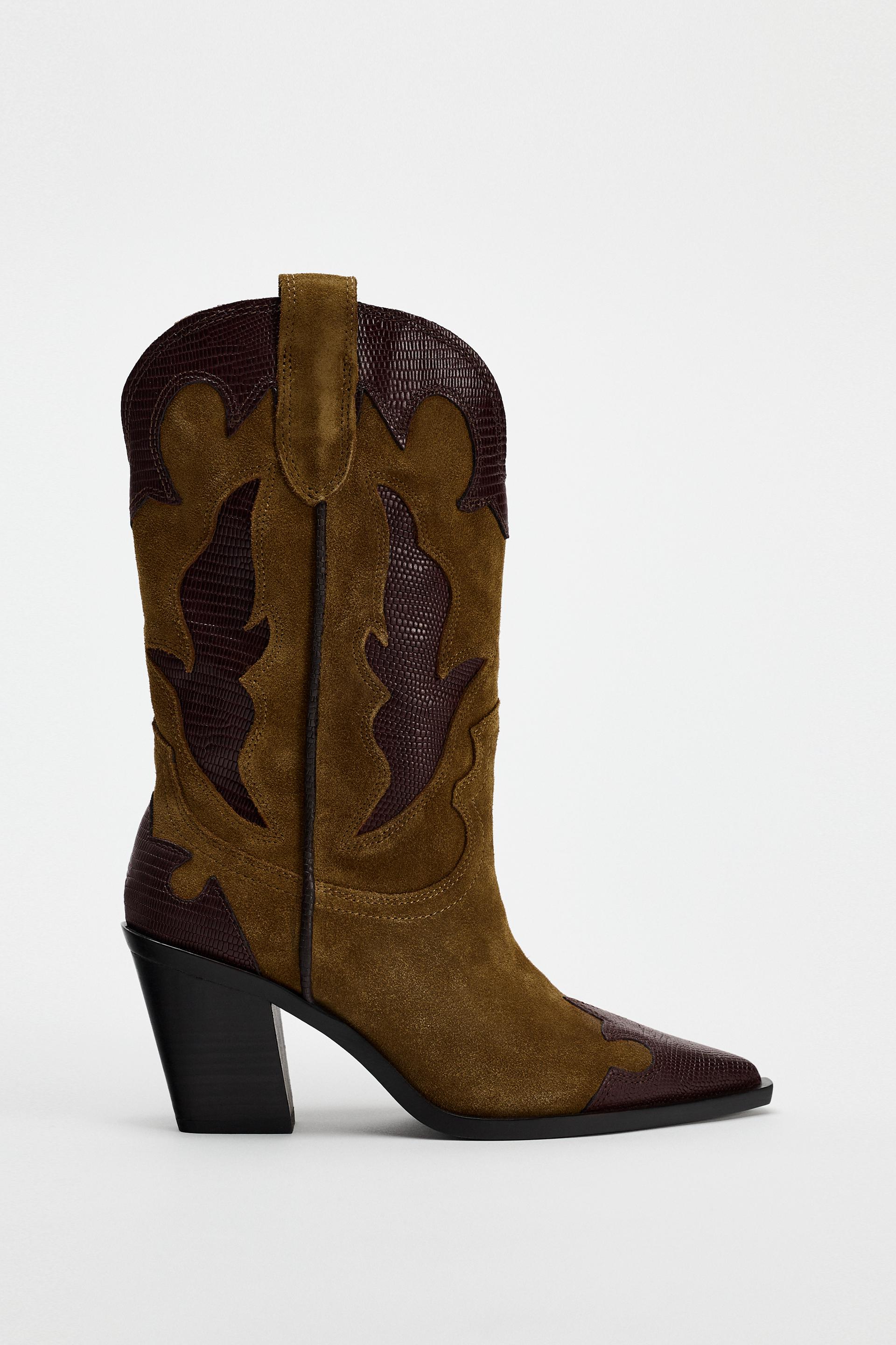 COMBINED SPLIT SUEDE HEEL BOOTS