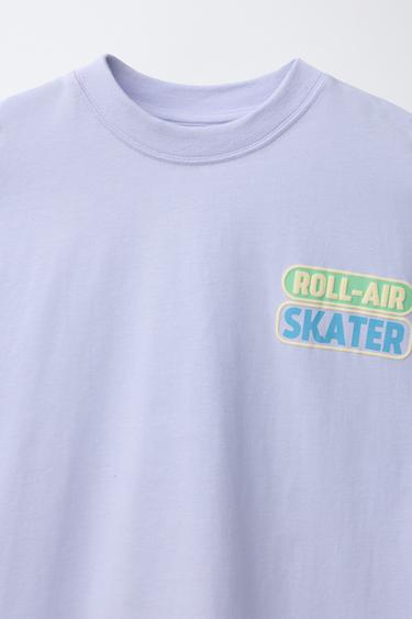 T-SHIRT IMPRIMÉ SKATE EN RELIEF - Mauve de Zara - Image 2