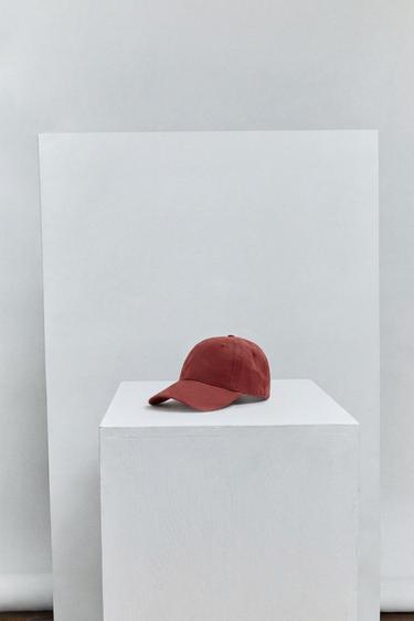 BONÉ DE ALGODÃO LAVADO - Vermelho da Zara