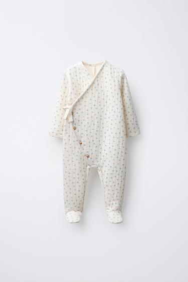 FLORAL QUILTED ONE-PIECE SUIT - Ecru by Zara - Image 0