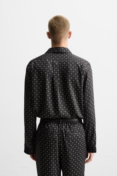 CHEMISE À IMPRIMÉ GÉOMÉTRIQUE ÉDITION LIMITÉE - Bleu marine de Zara - Image 2