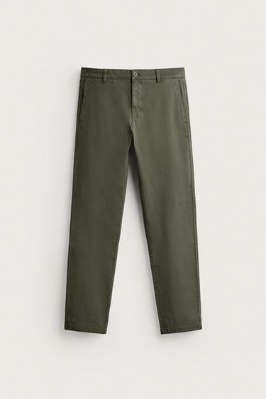 PANTALON CHINO SKINNY FIT - Vert de Zara