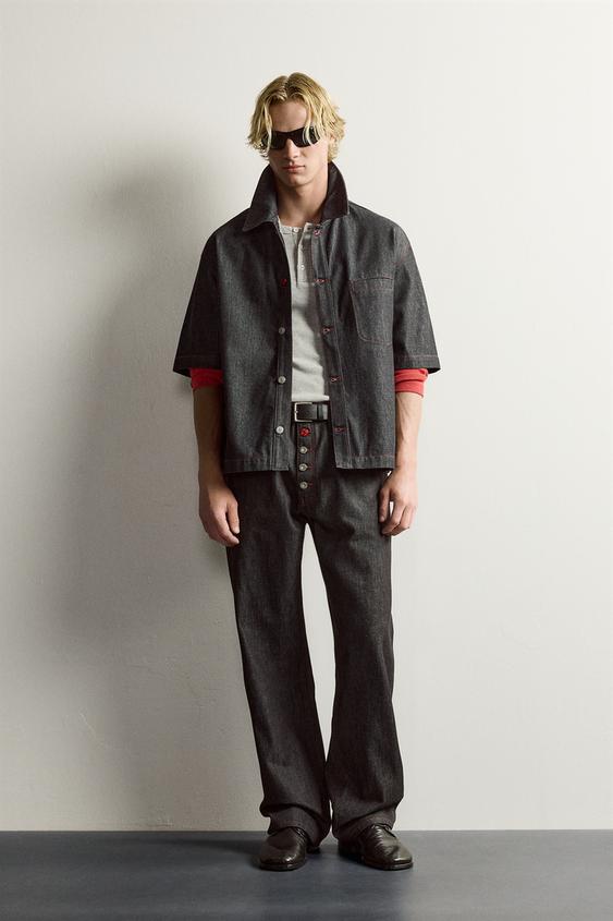 Zara BUTTON-FLY LOOSE-FIT JEANS - Indigo - Image 0