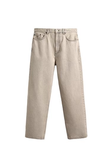 LOOSE FIT JEANS - Ecru / Brown by Zara