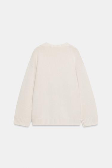 PULL OVERSIZE LAINE ET CACHEMIRE - Écru de Zara - Image 7