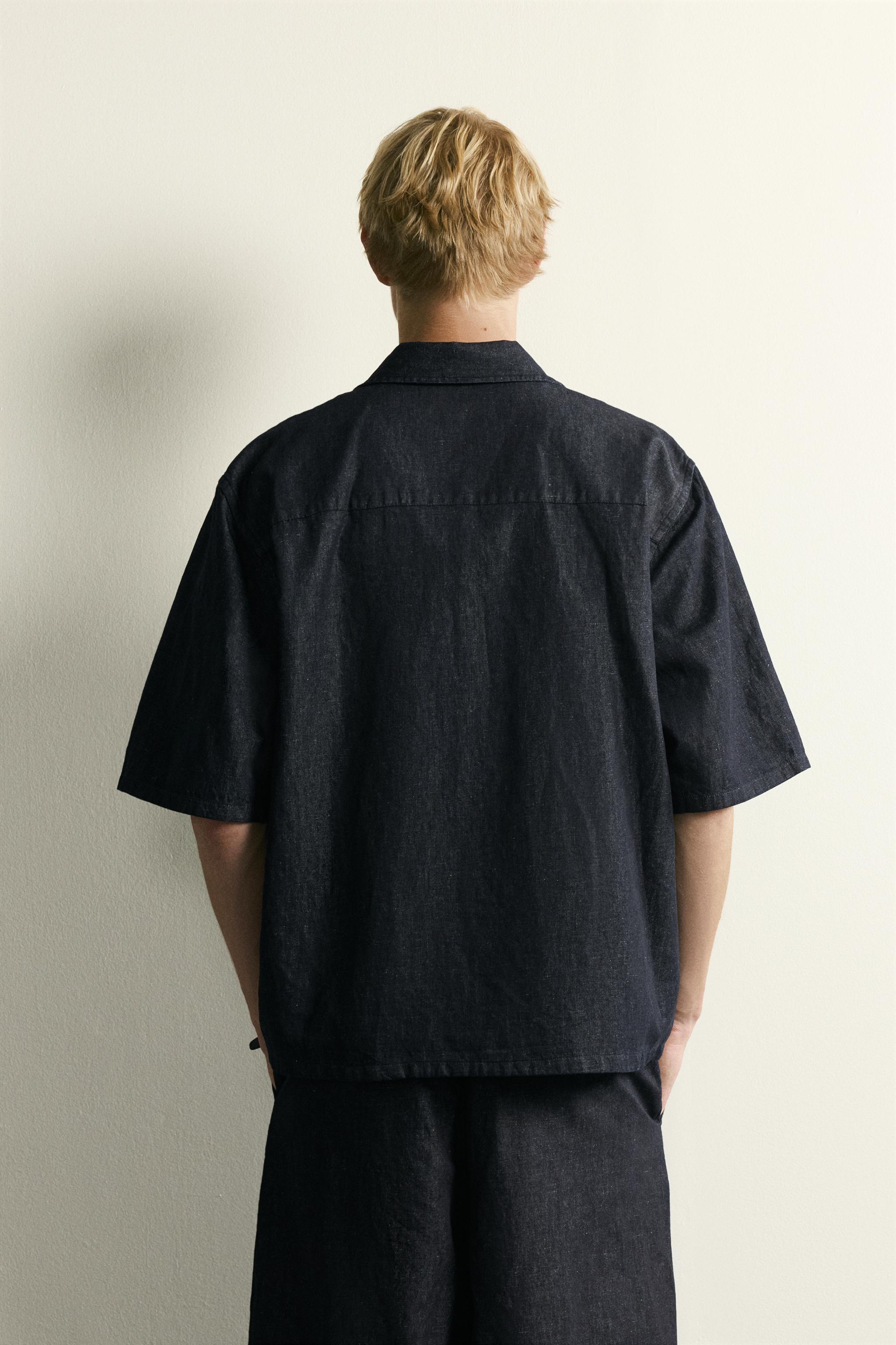 CHEMISE DENIM COUPE BOXY COTON ET LIN