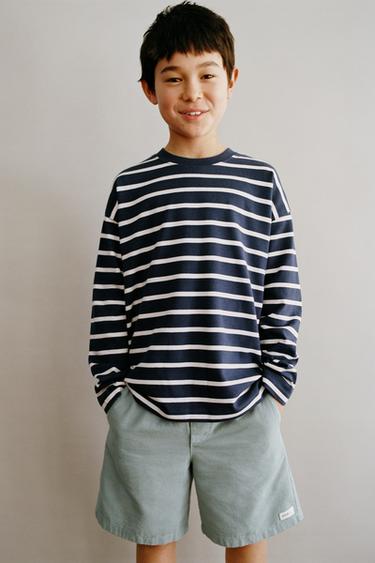 Zara COTTON LABEL BERMUDA SHORTS - Light turquoise