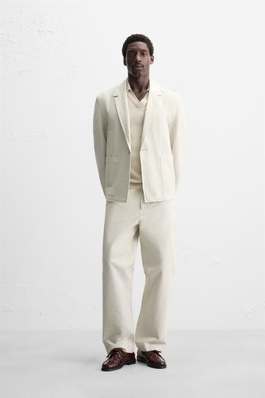 RELAXED FIT SUIT BLAZER - Oyster-white by Zara - Image 0