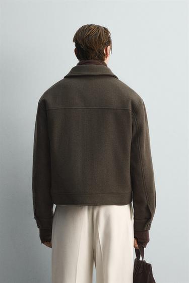 BLOUSON EN MÉLANGE DE LAINE ÉDITION LIMITÉE - Kaki foncé de Zara - Image 2