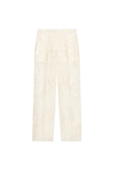 SEQUIN STRAIGHT LEG PANTS