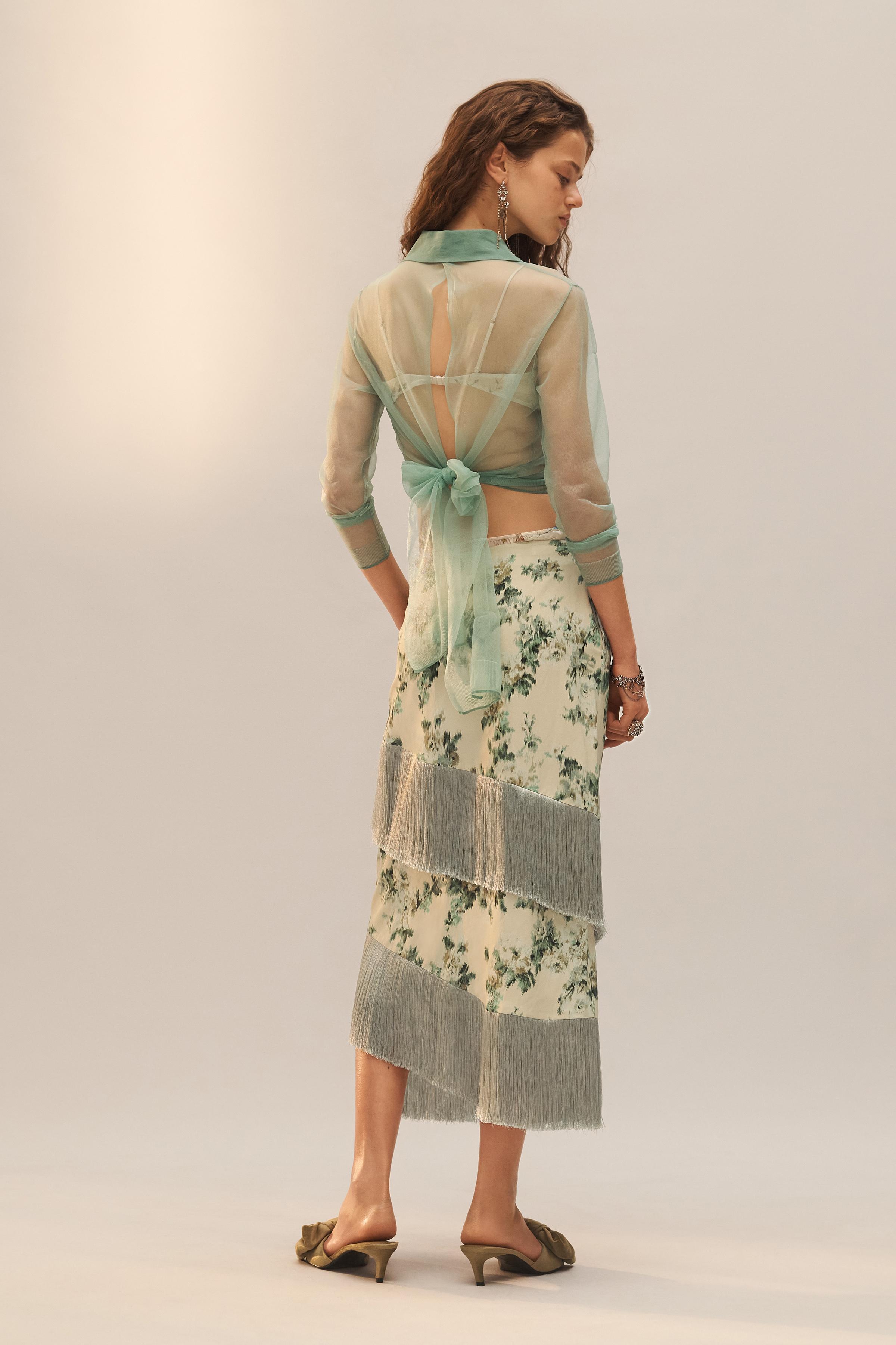 LIMITED EDITION FLORAL FRINGE SKIRT