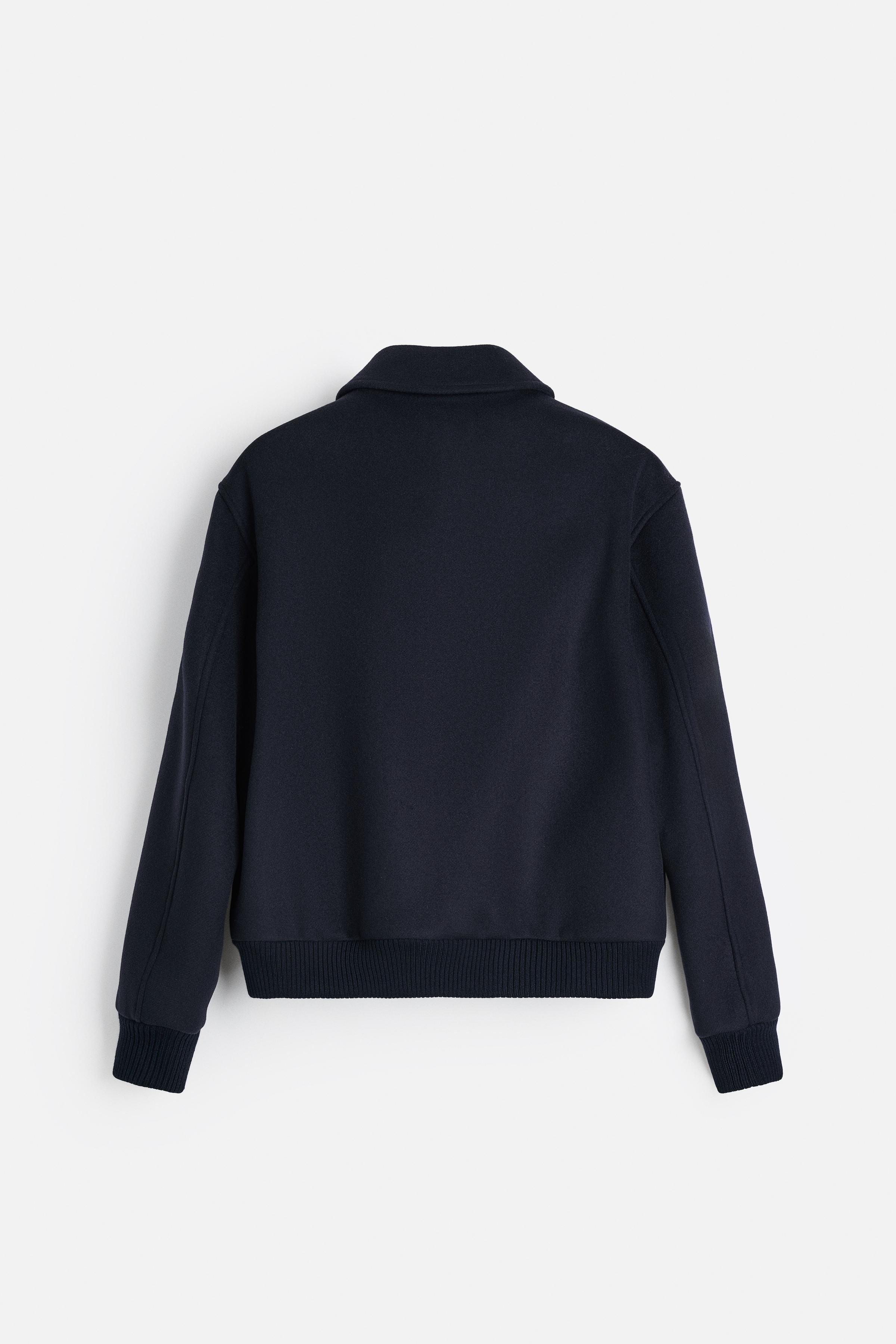 MANTECOウール混ボンバージャケット - ネイビーブルー | ZARA