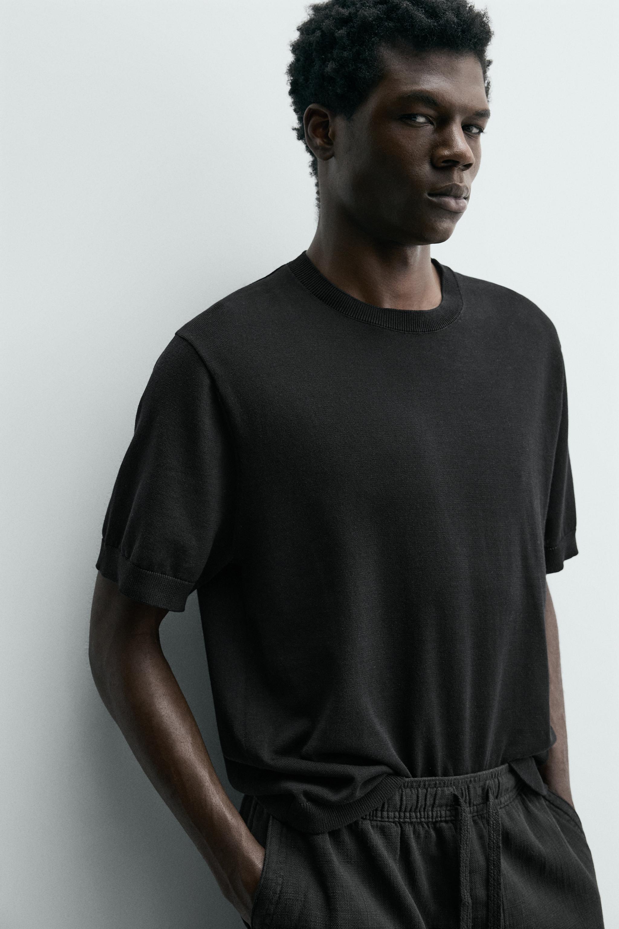 LIGHTWEIGHT COTTON KNIT T-SHIRT