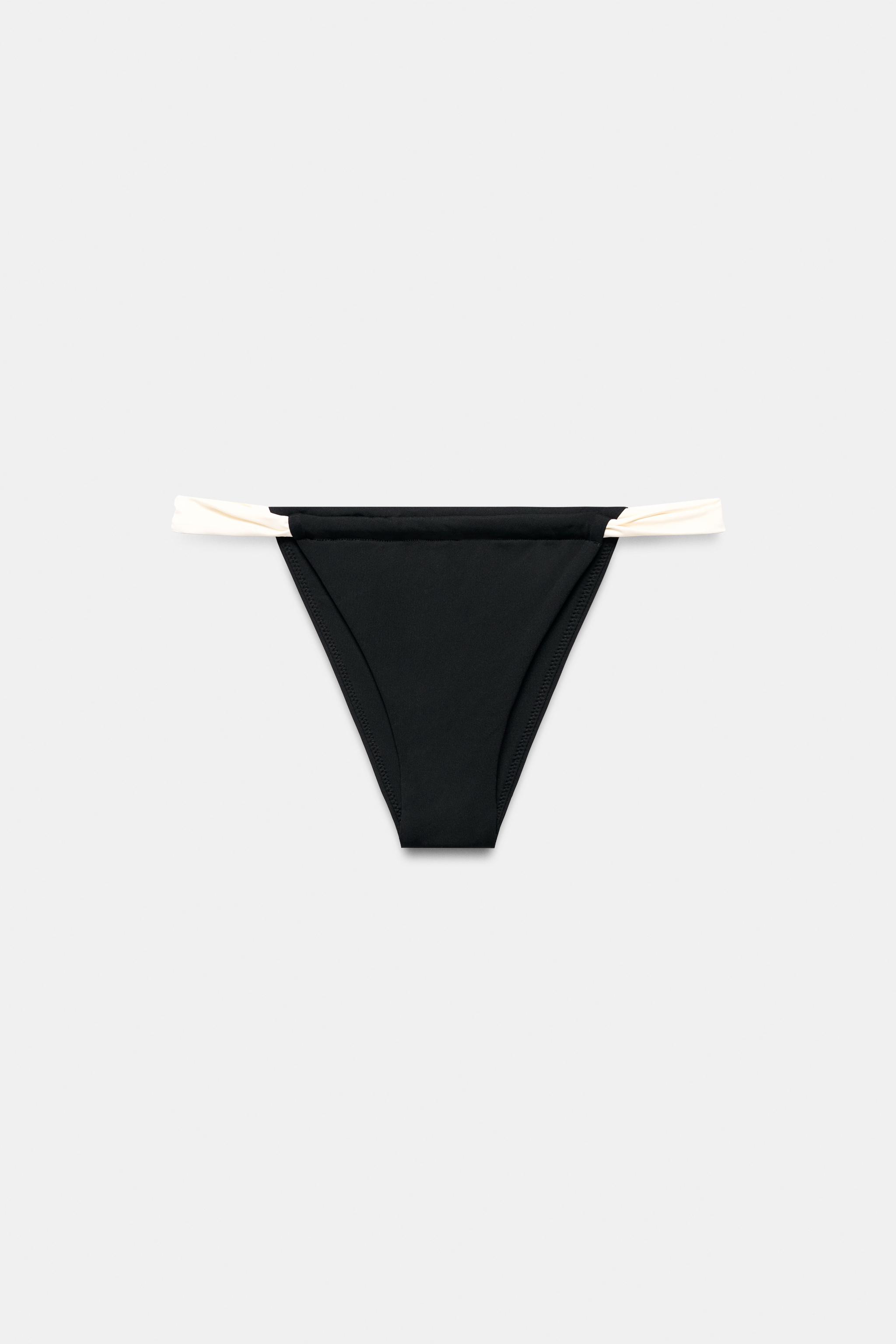 BAS DE BIKINI DRAPÉ EN CONTRASTE