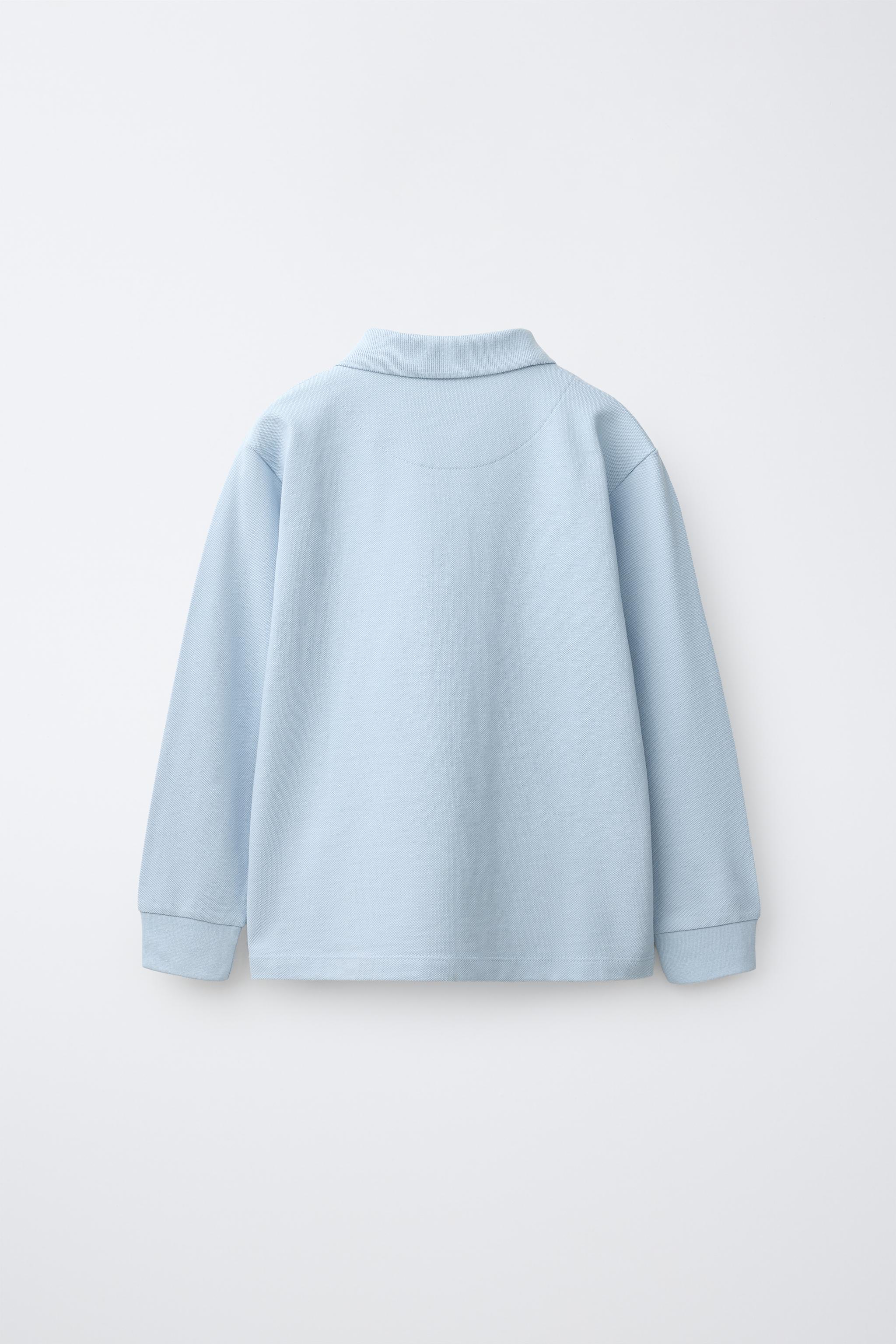 SOLID POLO SHIRT — Pastel blue (alternate view)