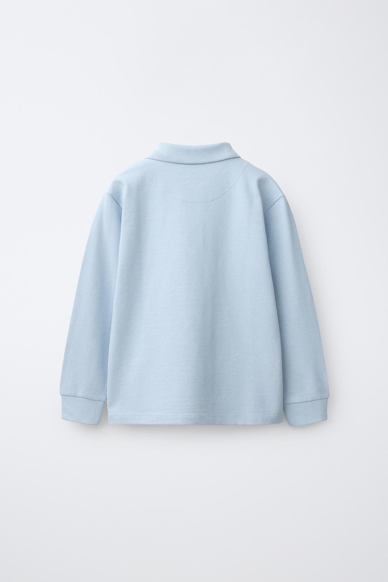 SOLID POLO SHIRT — Pastel blue