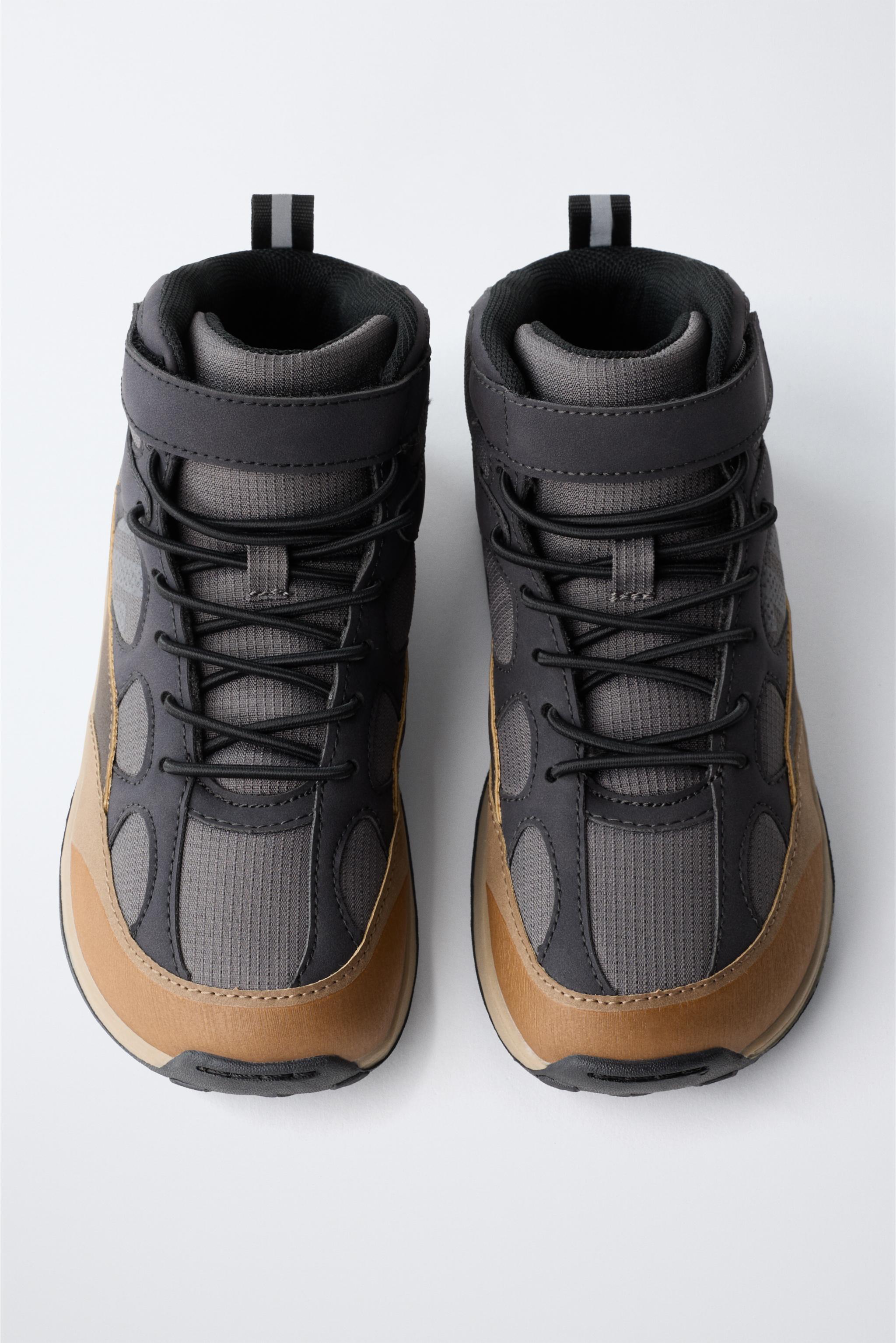 CONTRAST HIGH-TOP SNEAKERS